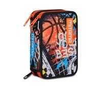 Mitama Trousse Scolaire 3 Compartiments, Triple Double Ball, Contenu 47 pièces, avec Crayons, feutres, Trousse pour école Primaire Enfant