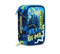Mitama Trousse Scolaire 3 Compartiments, Triple octogamer, Contenu 47 pièces, avec Crayons, marqueurs, Porte-Stylo Scolaire élémentaire Enfant, Bleu, Taglia Unica, Trousse à 3 Fermetures éclair