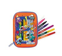 Mitama Trousse Scolaire Magic Pensil Case, Enfants, Orange, Space, Complet avec Marqueurs, École et Loisirs, Orange., Taglia Unica, Moderne