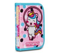 Mitama Trousse Spinny Asilo, Double Face avec Double Graphique, Contenant des Crayons, des marqueurs, des Ciseaux etc.., Bleu Clair, Filles, école et Loisirs, Bleu Ciel, Taglia Unica, Trousse pour
