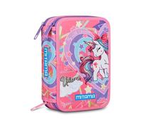 Mitama UniDream Trousse Triple avec Stylo Spinny Pen, Accessoires école Primaire, 47 pièces, Trousse à Crayons avec Couleurs, 3 Compartiments, garçons et Filles, Multicolore