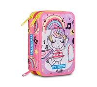 Mitama UniMusic Trousse Triple avec Stylo Spinny Pen, Accessoires école Primaire, 47 pièces, Trousse à Crayons avec Couleurs, 3 Compartiments, garçons et Filles, Multicolore