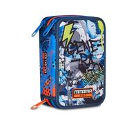 Mitama Urbanloop Trousse scolaire à 3 compartiments, contenu 47 pièces, avec crayons, feutres, trousse pour école primaire enfant