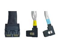 MITATTOK Câble Mini SAS, SFF-8643x2 vers SFF-8087x2 Droit à Angle Droit Transfert de Données Haute Vitesse pour Contrôleurs SAS/RAID, Backplanes et Serveurs, 74CM/65CMFT