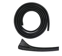 Mitavo 3m de Cache Câble à Fermeture Automatique, Range Cable, Cache Fil Electrique de 12-20 mm de Diamètre, Gaine pour Câbles Tissée Noire