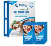 MitButy Bande Blanchiment Dentaire - 21 Jours (42 Bandes), Bande Blanchissante Dent avec Formule au Coco Naturel - Whitening Strip pour Blanchiment des Dent, Dent Blanche & Antidérapantes