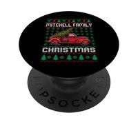 Mitchell Family Ugly Christmas Sweater Red Truck Funny Xmas PopSockets PopGrip Adhésif