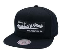 Mitchell & Ness 2 Tone Box Logo - Flat Visor Casquette de Baseball Snapback à Visière Plate, Black-White