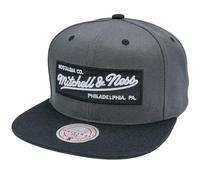 Mitchell & Ness 2 Tone Box Logo - Flat Visor Casquette de Baseball Snapback à Visière Plate, Charcoal-Black