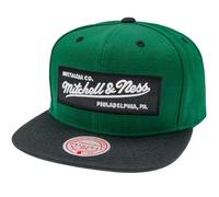 Mitchell & Ness Box 2 Tone Logo - Flat Visor Casquette de Baseball Snapback à Visière Plate, DarkGreen-Black