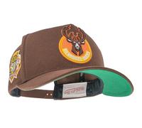 Mitchell & Ness Casquette de baseball NBA Brown Green | Pro Crown Fit | avec fermeture snapback réglable, taille unique