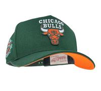 Mitchell & Ness Casquette de baseball NBA Green Orange | Pro Crown Fit | avec fermeture snapback réglable, Chicago Bulls., taille unique