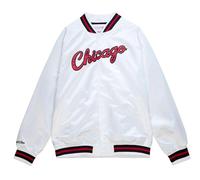 Mitchell & Ness Chicago Bulls Veste Satinée Légère Blanche College