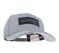 Mitchell & Ness Curved Visor Classic Red Snapback - Washed Heather - Small Leather Box Logo, Noir