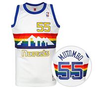 Mitchell & Ness Dikembe Mutombo Denver Nuggets Maillot pour homme Blanc 1991-92, blanc, Taille M