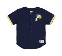 Mitchell & Ness - Gametime Mesh Button Front Coat - Homme - Chemises - Bleu - Taille: M