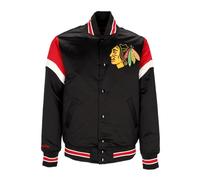 Mitchell & Ness, Homme, Vestes, Noir, Taille: XL Blouson Bomber Chicago Blackhawks NHL Couleurs Équipe