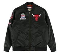 Mitchell & Ness M&N Satin Bomber Veste - FLIGHT Chicago Bulls noir