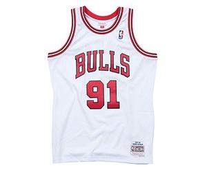 Mitchell & Ness - Maillot NBA Dennis Rodman Chicago Bulls 1995-96 Mitchell & ness Hardwood Classic Swingman Blanc Taille - XXL
