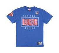 Mitchell & Ness - New York Rangers Logo Tee - Homme - Tops - Bleu - Taille: M