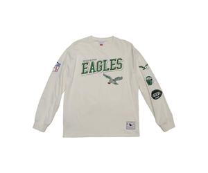 Mitchell & Ness NFL Dusted Collection Training Camp T-shirt à manches longues - Printemps, été, automne, hiver, vêtements de gym, Philadelphia Eagles Crème, L