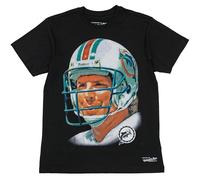 Mitchell & Ness NFL Player Big Face T-shirt à manches courtes - Noir, 100 % coton, hommes, femmes, enfants, unisexe, printemps, été, automne, hiver, football américain, sport américain, Miami Dolphins