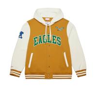 Mitchell & Ness NFL Veste collège vintage avec capuche - manches contrastées, fermeture à bouton-pression (FR/ES, Alpha/lettres, TG, Taille normale, Taille normale, Philadelphia Eagles)