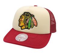 Mitchell & Ness NHL Casquette de camionneur de hockey sur glace Vintage Block - Chicago Blackhawks 100 % polyester, réglable, homme, femme, enfant, unisexe, printemps, été, automne, hiver