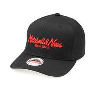 Mitchell & Ness Pinscript Casquette de baseball avec fermeture snapback rouge classique (réglable/extensible) pour homme, femme, enfant, unisexe, printemps, été, automne, hiver, noir/rouge, taille