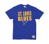 Mitchell & Ness - Stlblu Légendaire Tee Slub Manches Courtes - Homme - Tops - Bleu - Taille: L