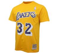 Mitchell & Ness T-shirt NBA LAKERS 'MAGIC JOHNSON' jaune d'or, violet foncé, blanc Taille M