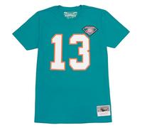 Mitchell & Ness T-shirt avec nom et numéro (NBA | HWC | NFL), Miami Dolphins, Aqua, L