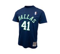 Mitchell & Ness T-Shirt fonctionnel 'NBA Dallas Mavericks Dirk Nowitzki' bleu marine / vert / rouge / blanc, Taille M
