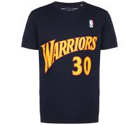 Mitchell & Ness T-Shirt 'NBA Golden State Warriors Stephen Curry Hardwood' bleu foncé / jaune, Taille S