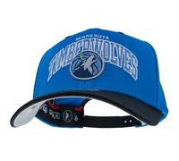 Mitchell & Ness Team Arch Casquette de Baseball avec Fermeture Classic Red Snapback - Minnesota Timberwolfes (Bleu/Noir)