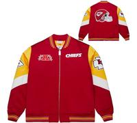 Mitchell & Ness Throw it Back Heavyweight Vintage Veste en satin (NFL) - Kansas City Chiefs, Taille XL, logos brodés, homme, femme, enfant, unisexe, printemps, été, automne, hiver