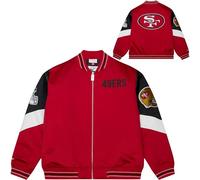 Mitchell & Ness Throw it Back Heavyweight Vintage Veste en satin (NFL) - San Francisco 49ers, Taille XL, logos brodés, homme, femme, enfant, unisexe, printemps, été, automne, hiver
