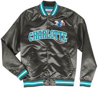 Mitchell & Ness Veste Satin Léger Noire Des Charlotte Hornets