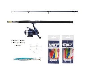 Mitchell Neuron Boat Combo Set de Cannes et moulinets pour pêche en Bateau en général, goberge et Hareng, avec Terminal Tackle et Crochets de Rechange, prêt à pêcher