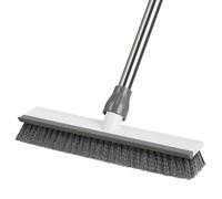 Mitclear 2 en 1 Balai Brosse Sol avec Long Manche(128cm), Intérieur & Extérieur, Brosse Sols Nettoyage avec Poils et Raclette pour Terrasse, Carreaux, Cuisine, Salle de Bain, Patio, Garage, Carrelage