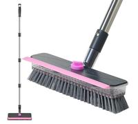 Mitclear 3 en 1 Balai Brosse Sol avec Long Manche pour Exterieur Interieur | Brosse Sol Nettoyage avec Poils et Raclette pour Terrasse, Douche, Cuisine, Salle de Bain, Patio, Garage, Carrelage