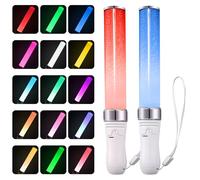 Mitening 2 Pièces Baton Lumineux LED, Multicolores Bâtons Lumineux, Bâton Lumineux en Fibre de Verre pour Enfants, Mariage, Anniversaire, Fête, Concert