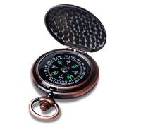 Mitening Boussole d'extérieur portable en laiton - Boussole de poche classique étanche - Avec chiffres lumineux - Pour le camping, la randonnée, la chasse et les activités de plein air