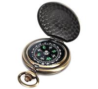 Mitening Boussole d'extérieur portable en laiton - Boussole de poche classique étanche - Avec chiffres lumineux - Pour la randonnée, le camping, la chasse et les activités de plein air