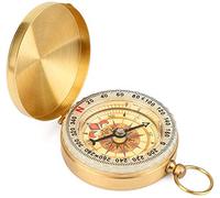 Mitening Boussole Poche en Laiton, Boussole Ancienne, Boussole de Poche Waterproof Portable Lumière Nocturne Compas en Extérieur Plein Air pour Voyage, Randonné, Exploration, Camping, Marche, Escalade