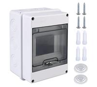 Mitening Coffret Electrique Etanche Exterieur IP65, Boîte de Protection de Distribution, 5 Modules, ABS, Gris, Boîte à Fusibles en Saillie, Installation Dans le Jardin ou D'Autres Zones