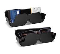 Mitening Lot de 2 Porte Lunettes pour Voiture, Support Lunettes pour Voiture Universel, Porte Lunette Soleil Voiture de Visière, Porte-Lunettes pour Pare-Soleil, pour Lunettes, Billets, Cartes (Noir)