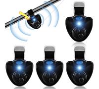 Mitening Lot de 4 détecteurs de touche électroniques pour la pêche - Avec indicateur lumineux LED - Vibration sensible sur la canne - Équipement de pêche