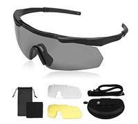 Mitening Lunettes de Vision pour Laser Anti-Uv, Lunettes de Tir Polarisées à Verres Interchangeables, Lunettes de Travail RéGlable, pour Construction Artisanat le MéDical Industrie (Noir)