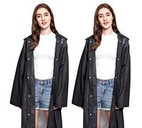 Mitening Poncho Imperméable Réutilisable EVA, Poncho Pluie à Capuche pour Femmes et Hommes, Pliable pour Festivals, Camping et Randonnées (2 Pièces)